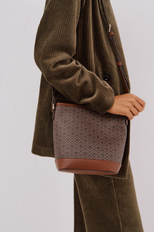 Cortefiel Bucket monogram Printed brown