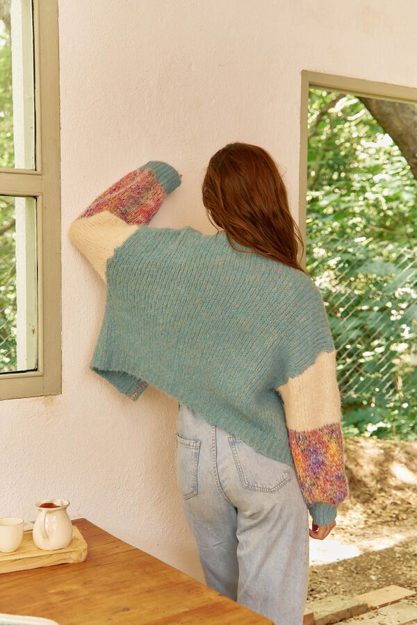 Jaase Casaco de malha de malha Azul