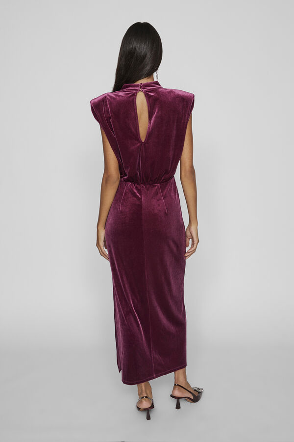 Vila Vestido midi Velvet Rosa