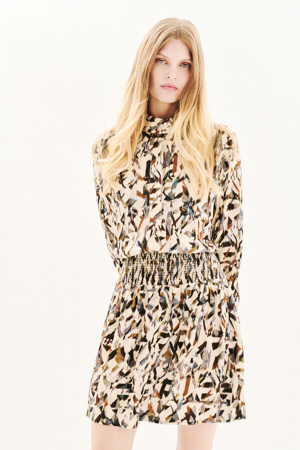 Caroll Vestido estampado 100% viscose Tostado