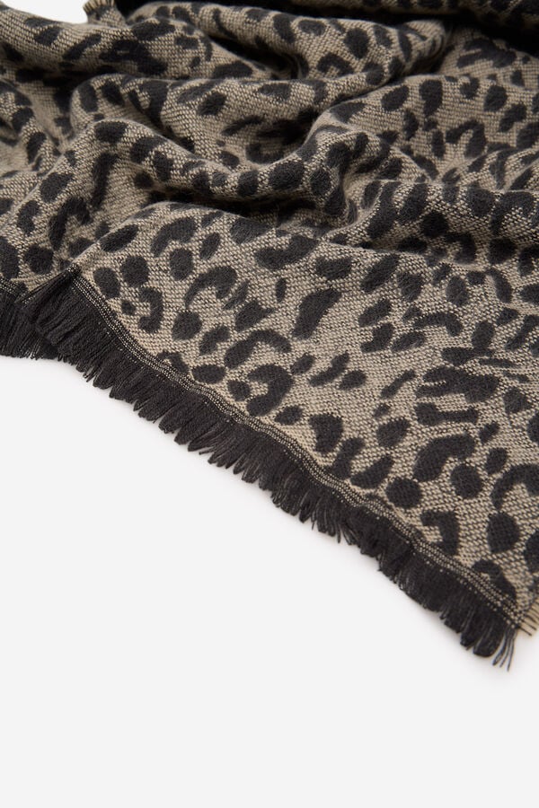 Cortefiel Animal print scarf Printed white