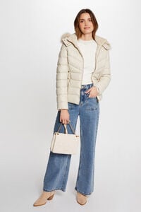 Morgan Casaco de couro sobretudo com capuz