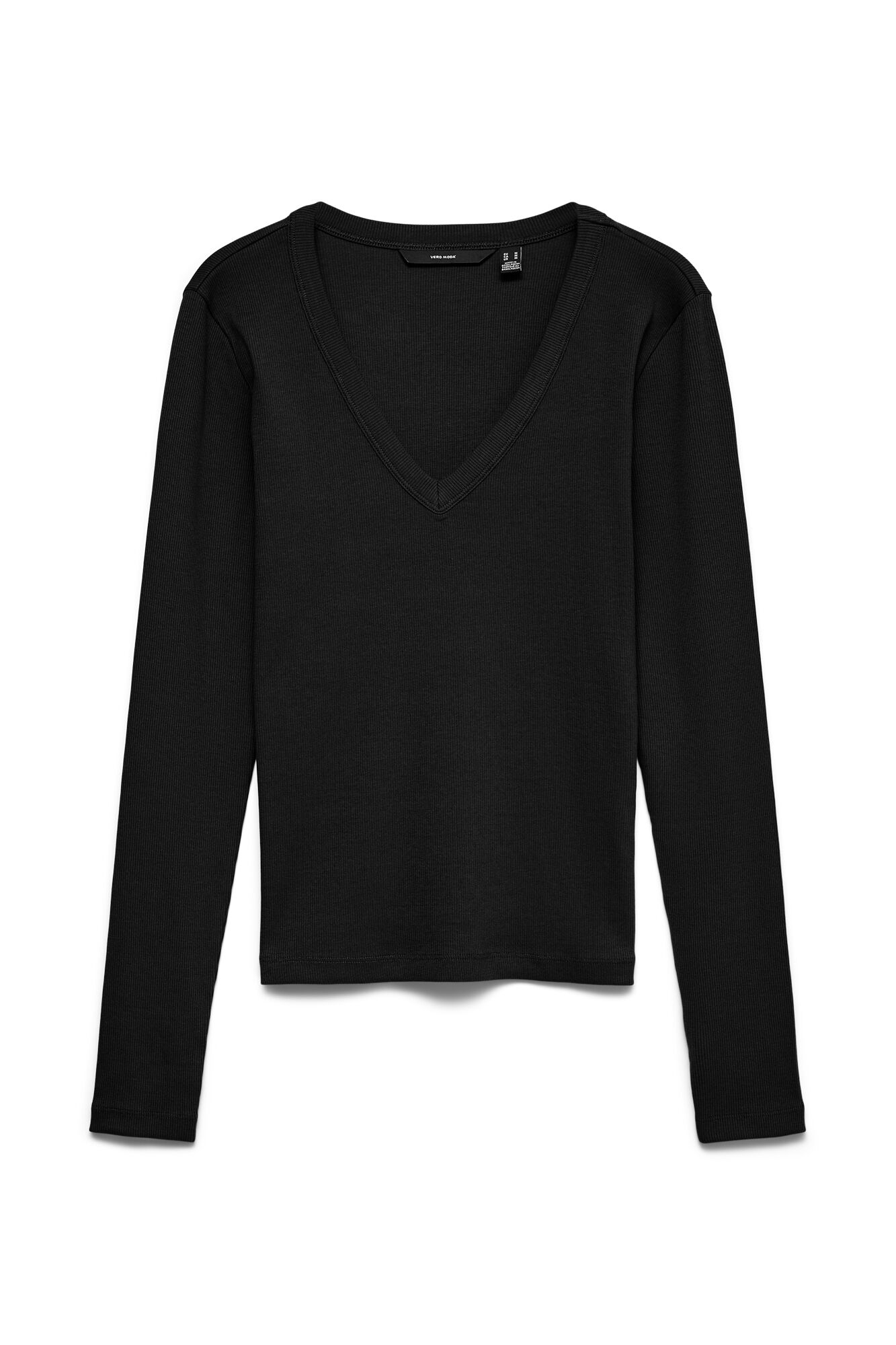 Vero Moda T-shirt canelada gola em bico