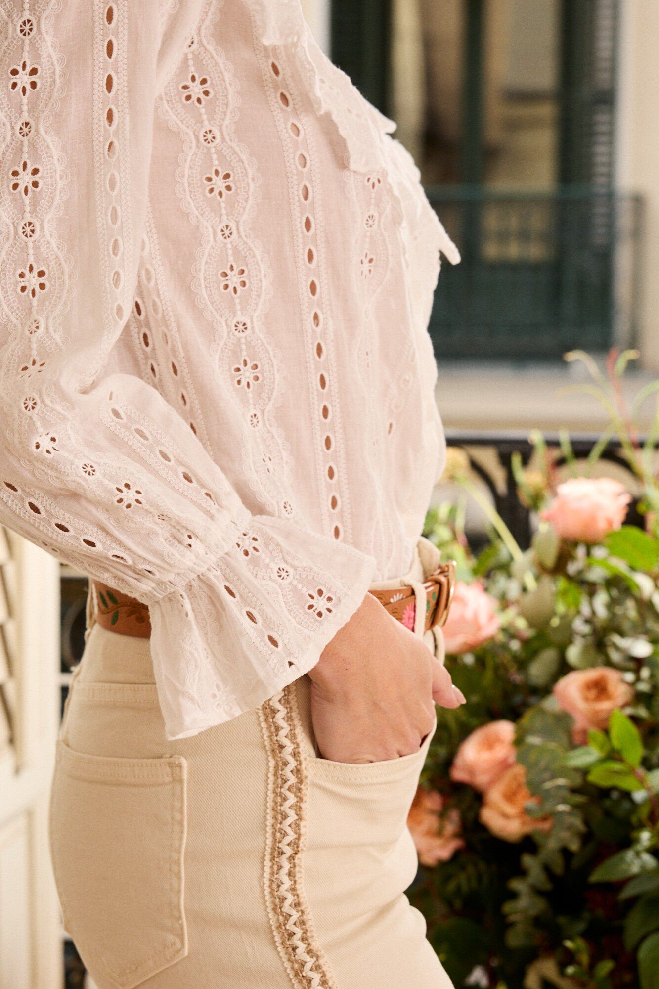 Pol&iacute;n Et Moi Camisa com folho Aida