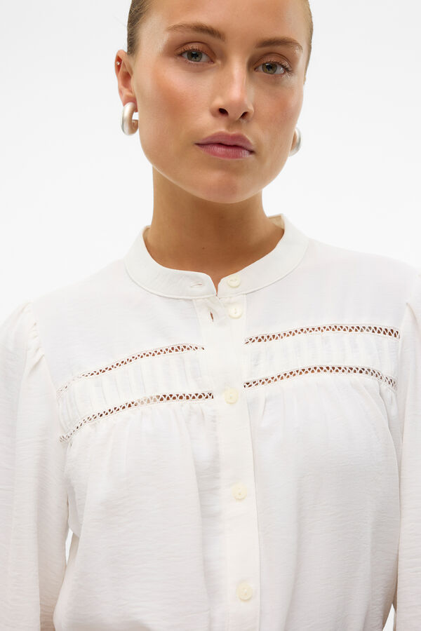 Vero Moda Camisa de manga comprida com aberturas  Branco