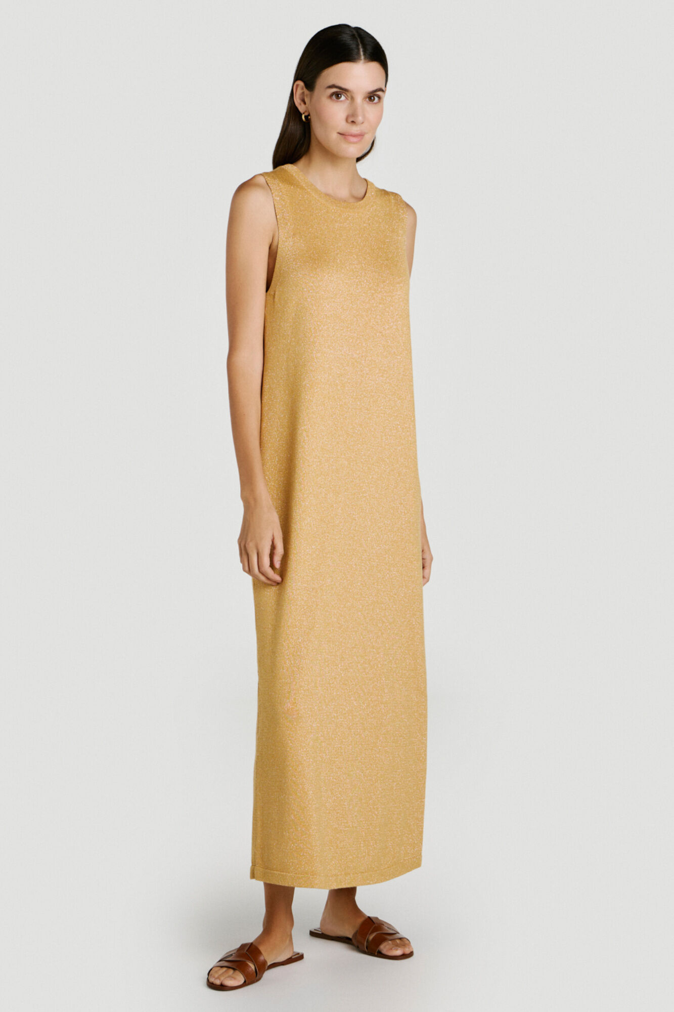 Vila Vestido midi de malha com l&uacute;rex