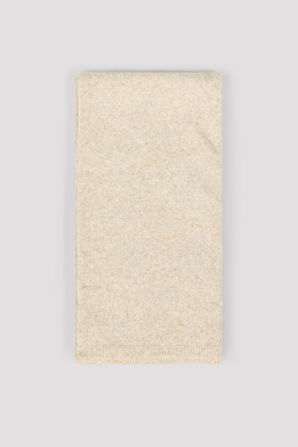 Cortefiel Plain knit scarf Beige