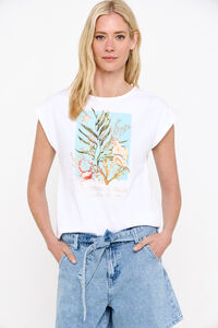 Cortefiel WWF coral print collaboration T-shirt White