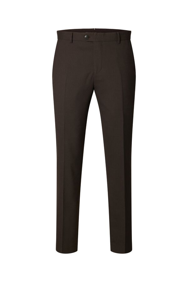 Selected Cal&ccedil;as de fato Slim Fit Castanho