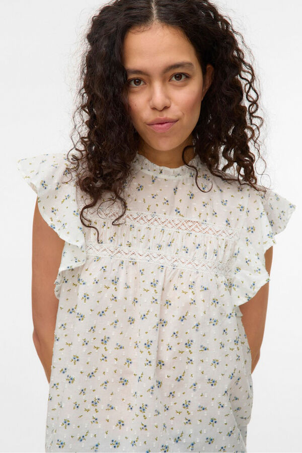 Vero Moda Blusa fluida de gola redonda Multicolorido