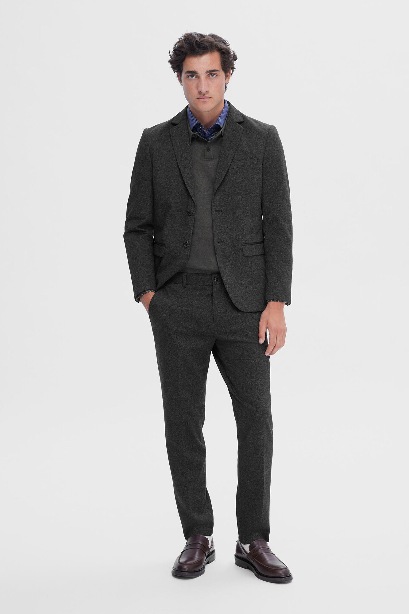 Men s slim fit jumper style fabric blazer Men s blazers Cortefiel