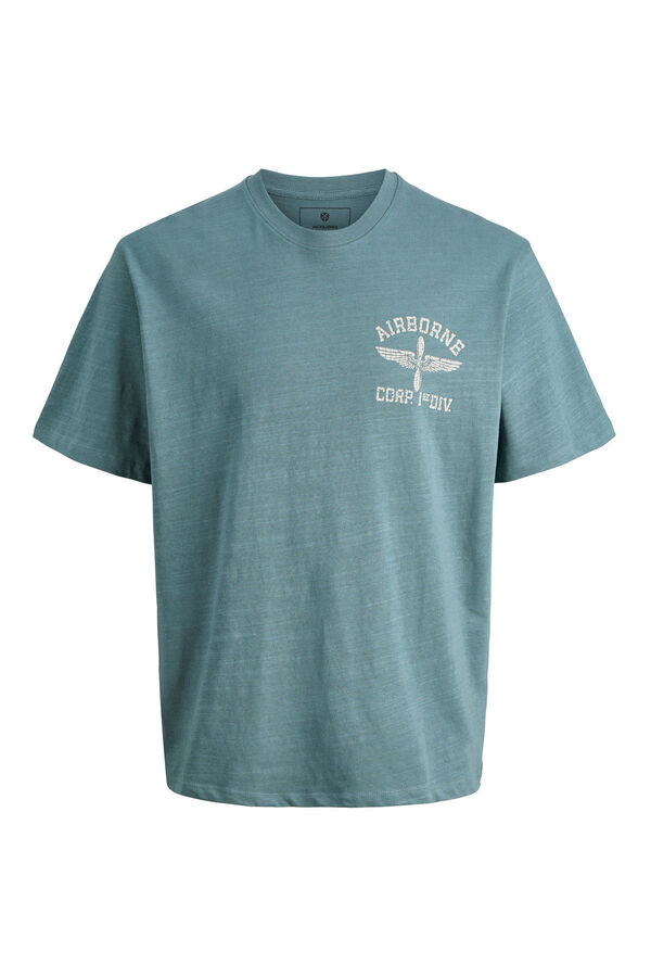 Jack & Jones T-shirt básica com estampado frontal Azul