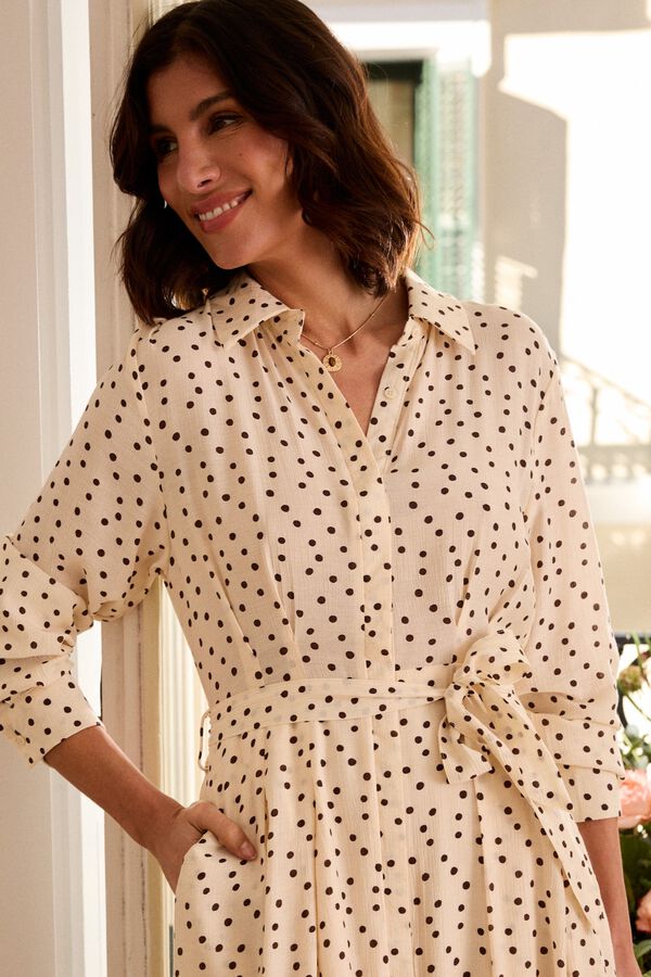 Pol&iacute;n Et Moi Vestido comprido Maya Ecru