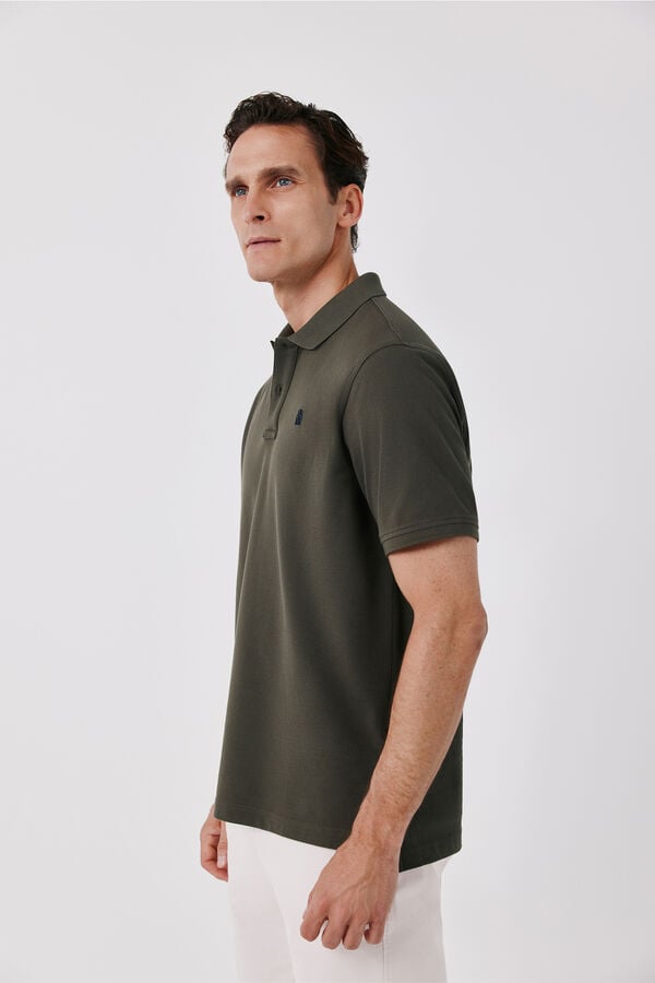 Cortefiel Polo b&aacute;sico piqu&eacute; Kaki