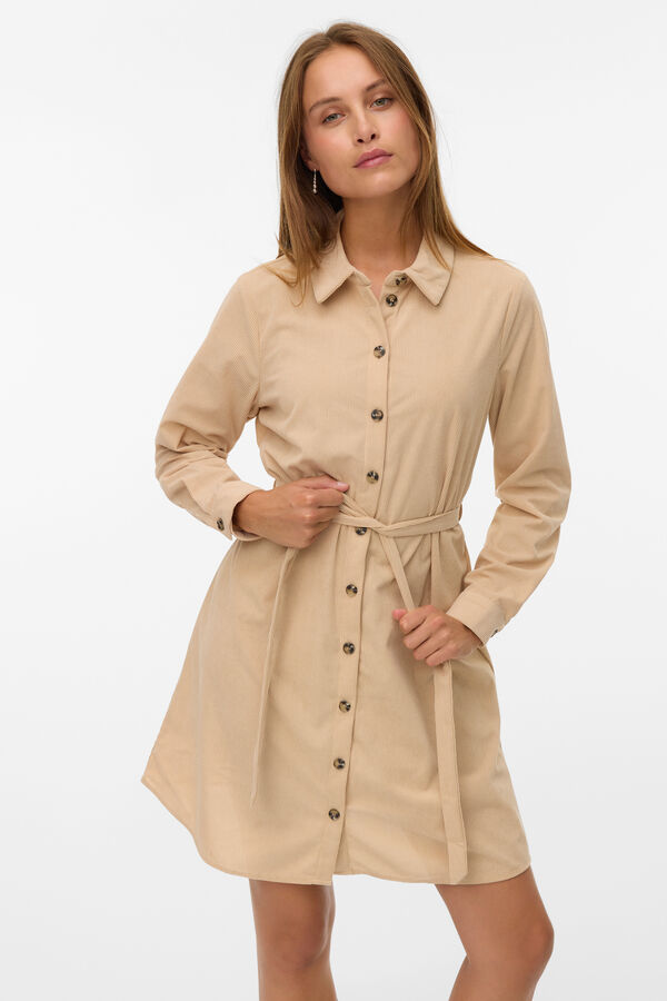 Vero Moda Vestido camisa de veludo cotelê Cinzento