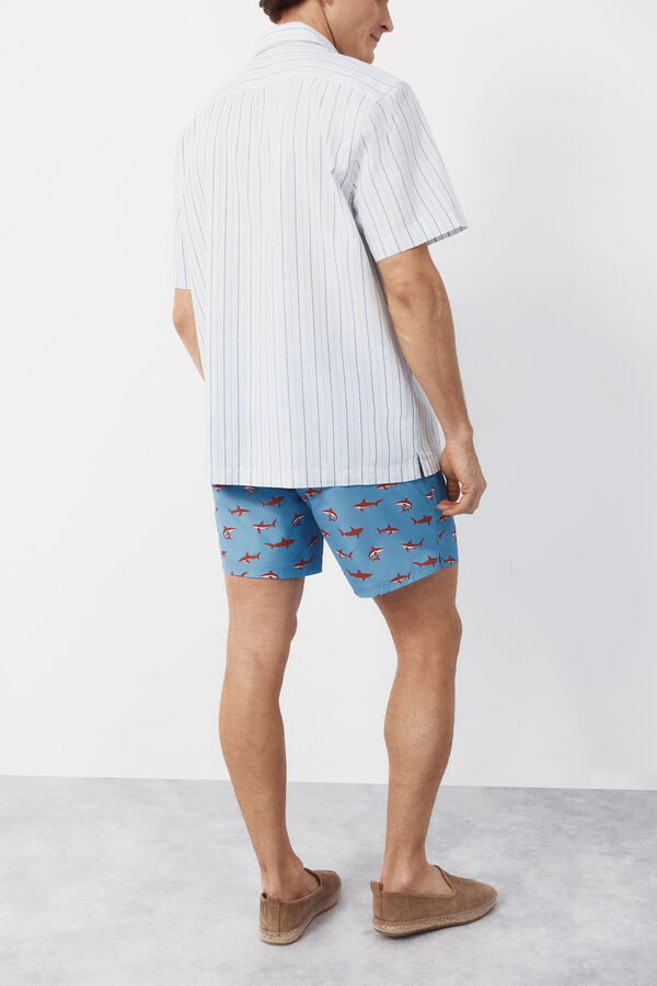 Cortefiel Shark print swimwear Blue