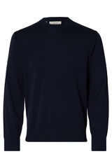 Selected Malha leve 100% camisola algodão orgânico. Azul