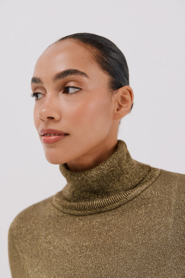 Cortefiel Fine lurex sweater Green