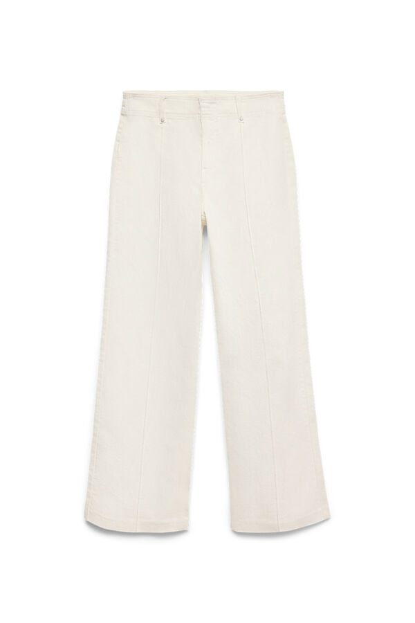 Vero Moda Cal&ccedil;a larga em ganga Branco