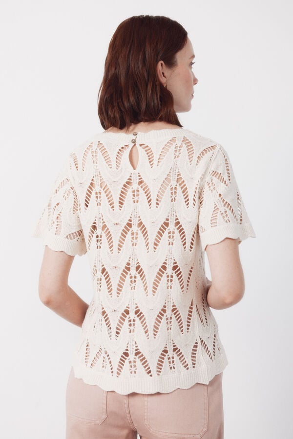 Cortefiel Top de crochet Branco