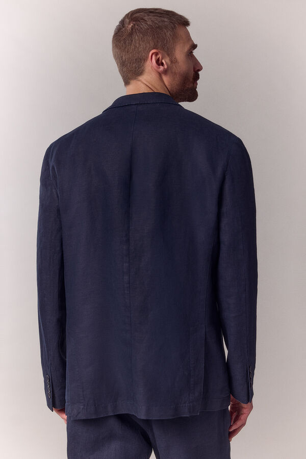 OOTO Linen blend matching blazer Navy