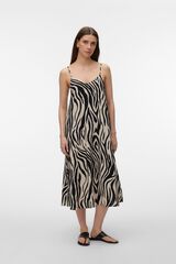 Vero Moda Vestido comprido em linho Tostado