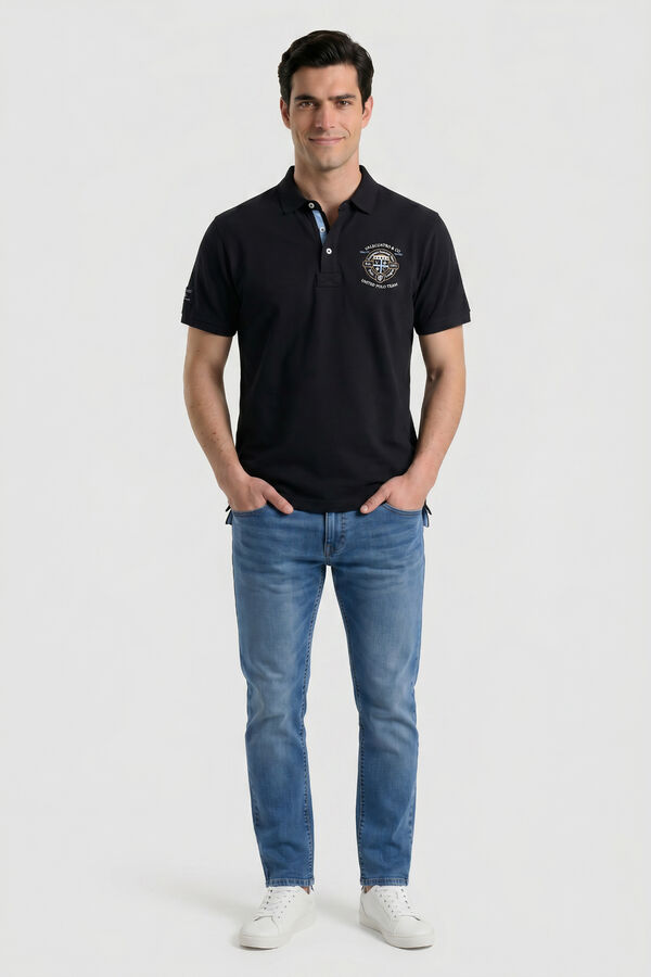 Valecuatro Polo semibordado United Preto