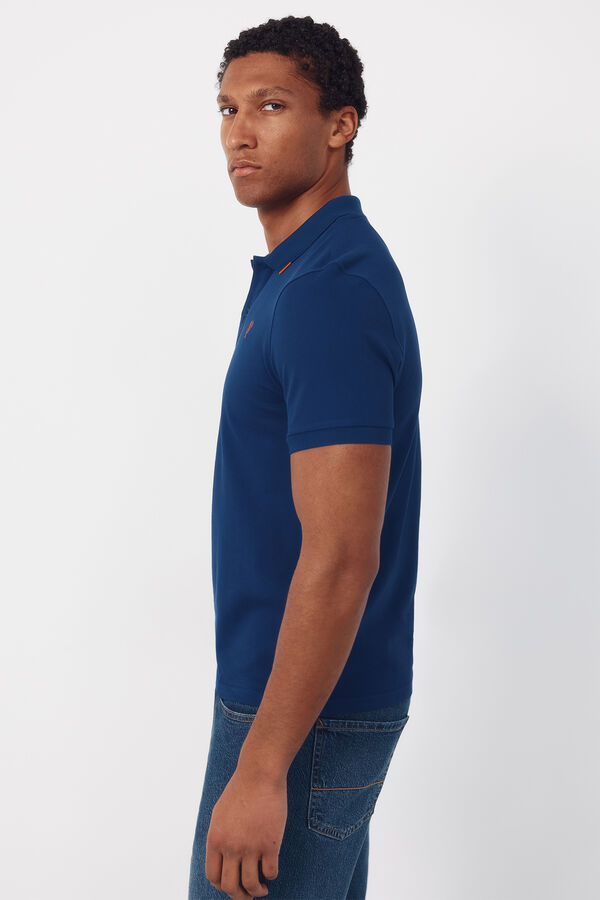 Cortefiel Embroidered polo shirt Blue
