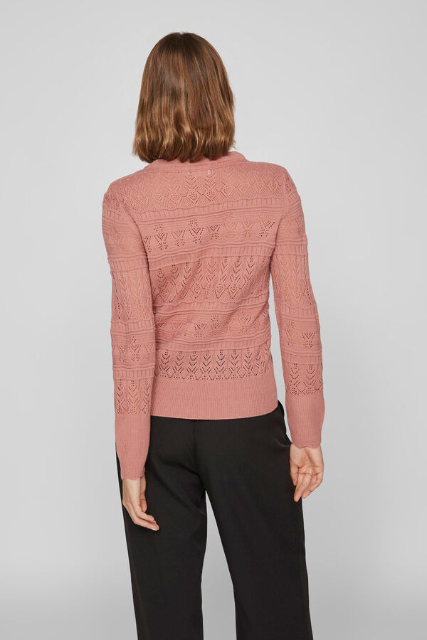 Cortefiel Pointelle jersey-knit jumper Pink
