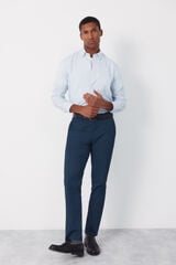 Cortefiel Regular microprint chinos trousers Blue