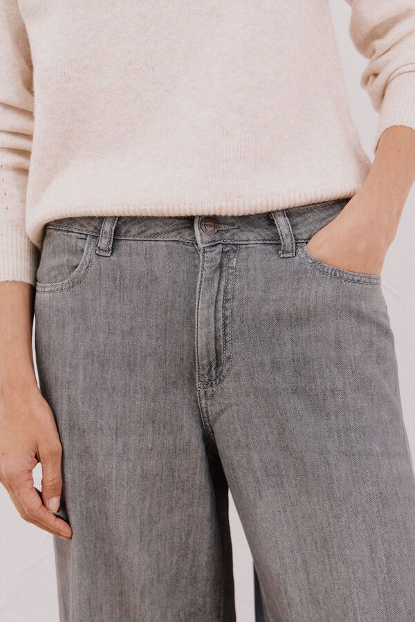 Cortefiel Long palazzo jeans  Dark grey