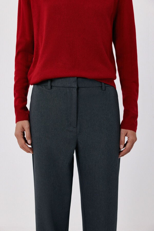 Cortefiel Women's tailored trousers Dark grey