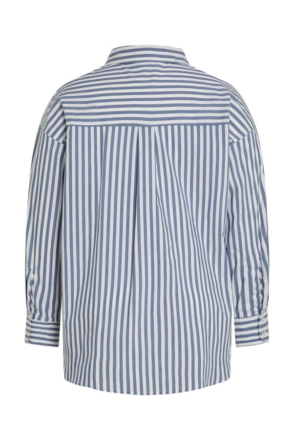 Cortefiel Camisa riscas curvilínea Azul