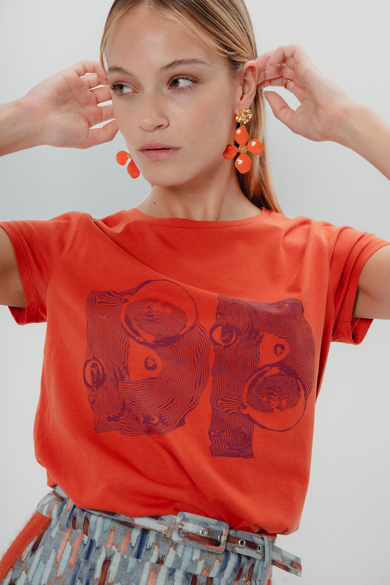 Camiseta naranja mujer clearance