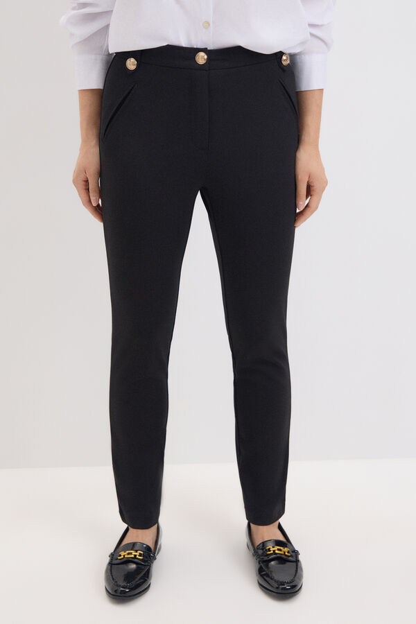 Cortefiel Ponte Roma trousers Black