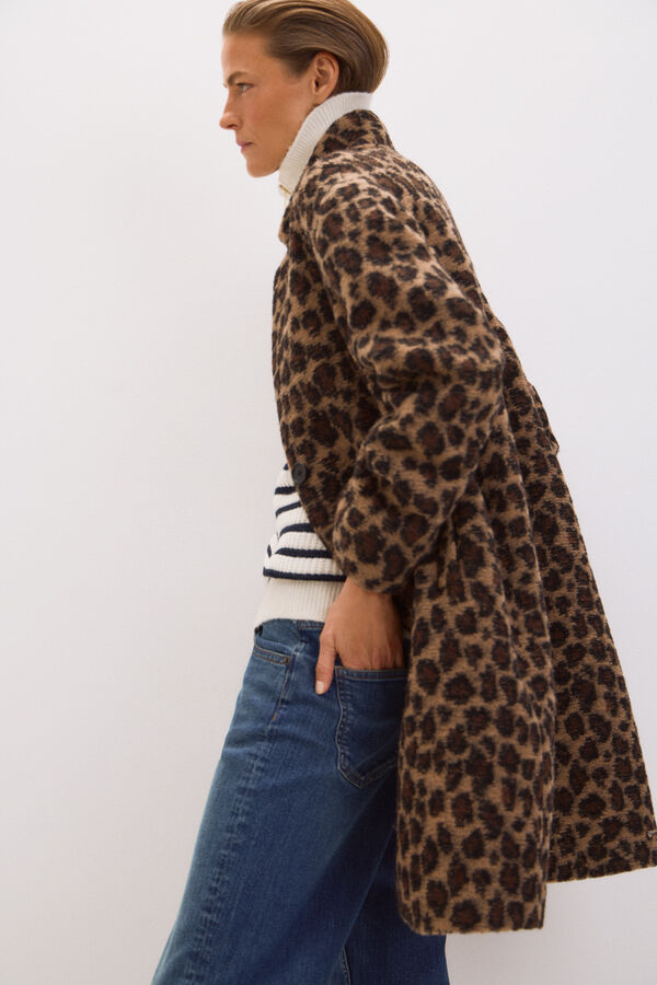 Cortefiel Animal print coat Multicolour