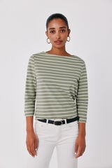 Cortefiel Boat neck T-shirt Printed green