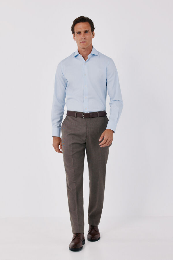 Cortefiel Camisa de vestir otomano slim fit f&aacute;cil de passar a ferro Azul