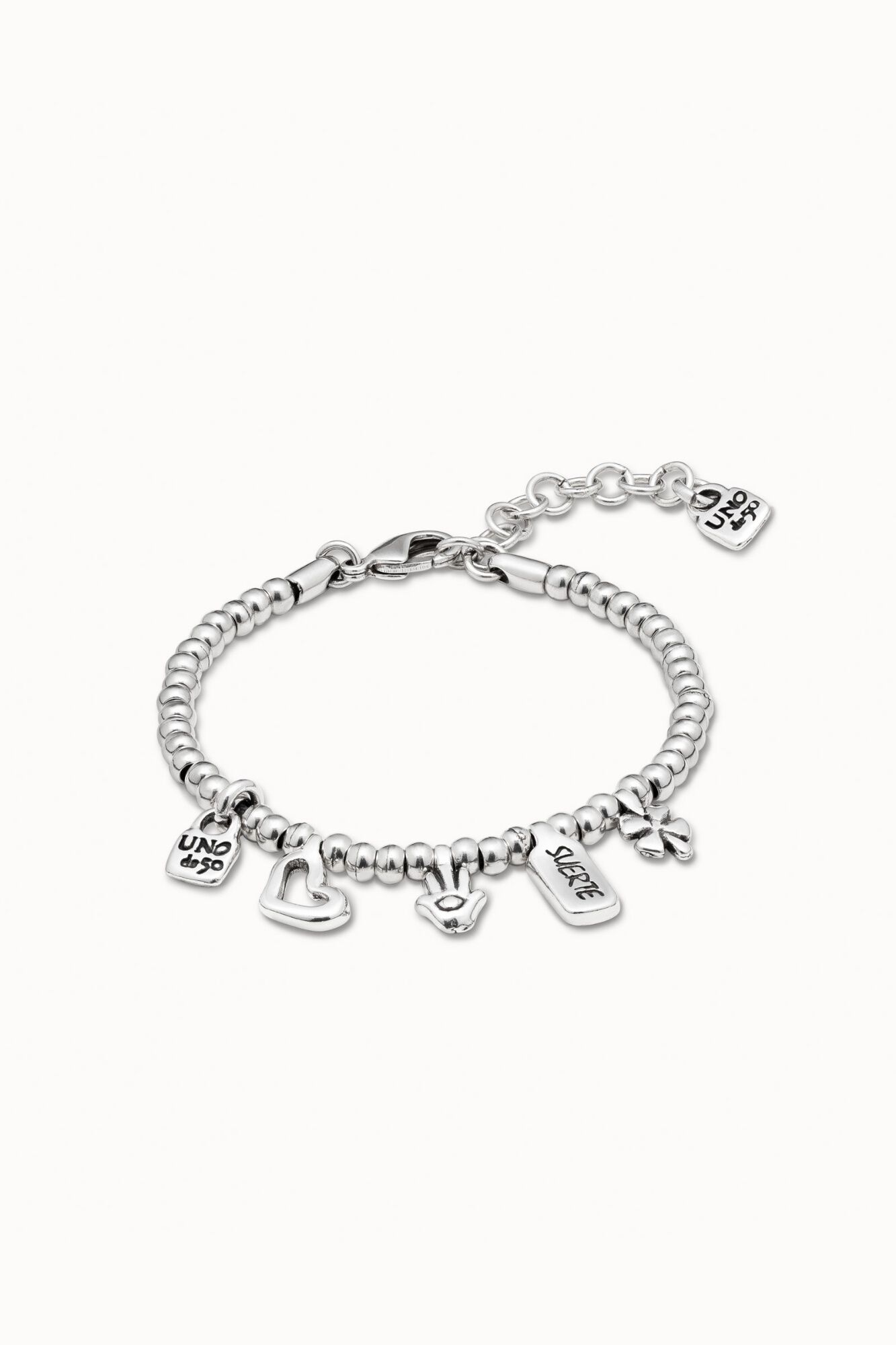 UNOde50 Pulseira de berloques banho a prata