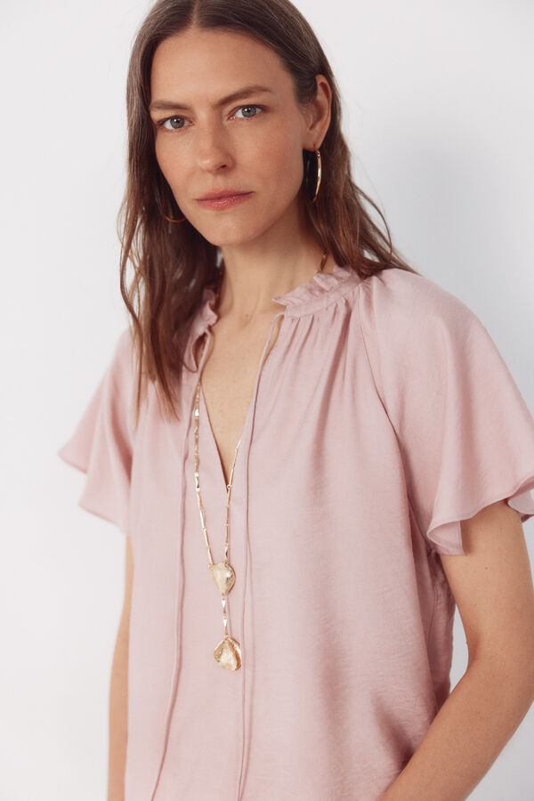 Cortefiel Raglan sleeve blouse Pink