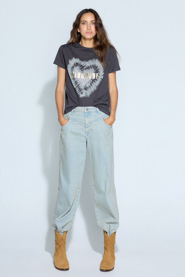 Slowlove Camiseta com logo slowlove Cinzento
