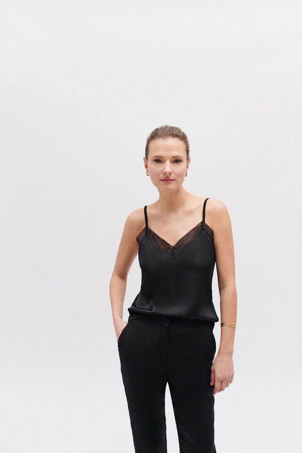 Caroll Camiseta lencera Negro