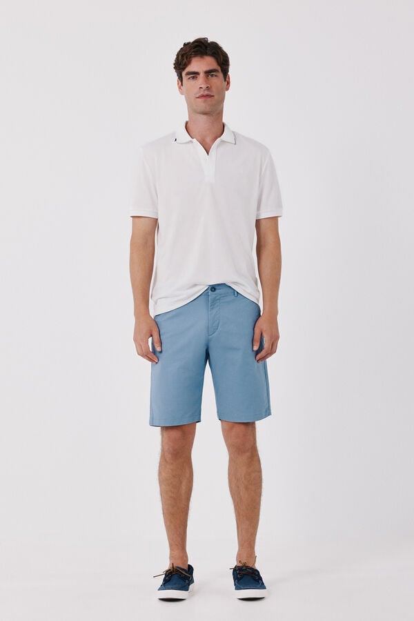 Cortefiel Basic regular Bermuda shorts Blue