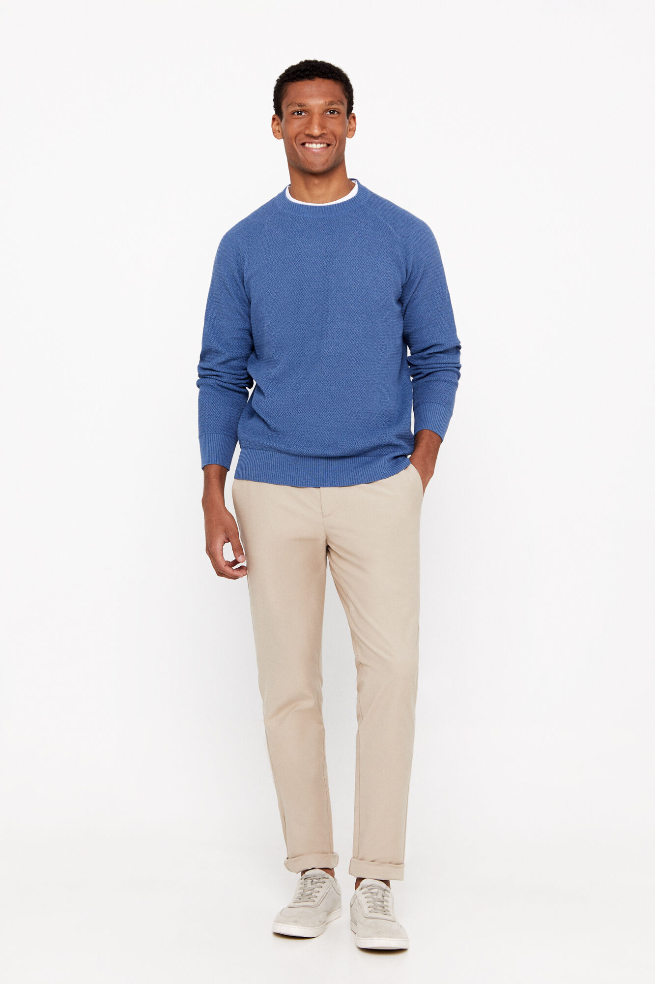 Textured cotton jumper Men s jumpers and cardigans Cortefiel