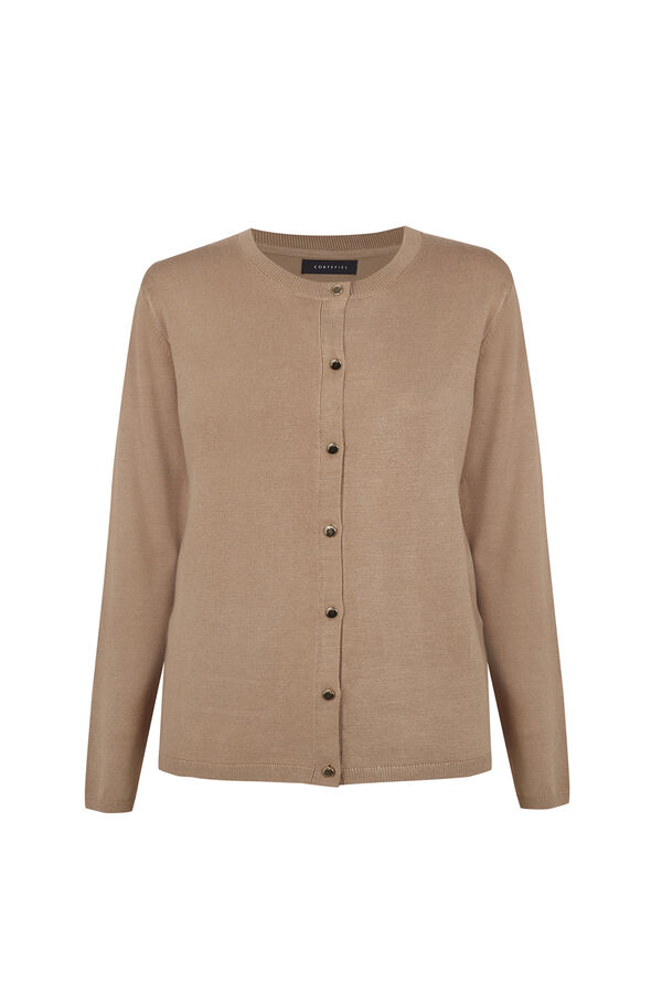 Cortefiel Basic knit jacket Nude