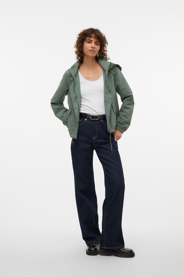 Vero Moda Parka curta com fecho-&eacute;clair oculto Verde