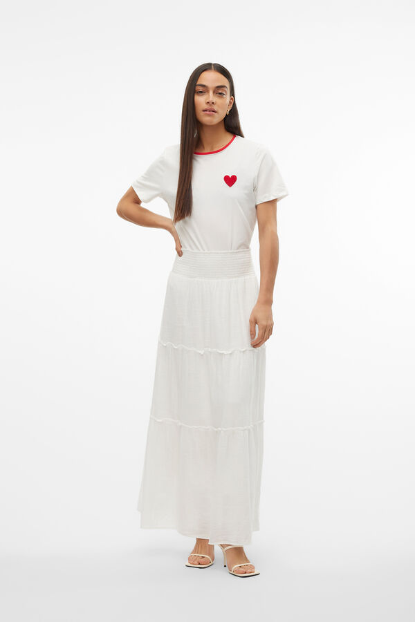 Vero Moda Saia comprida com folhos Branco