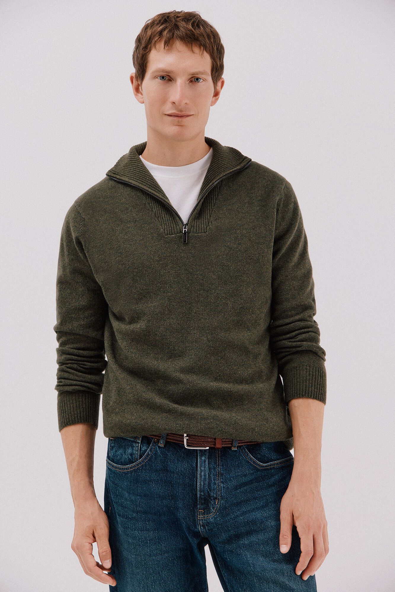 Cortefiel L&atilde; de cordeiro com gola aberta