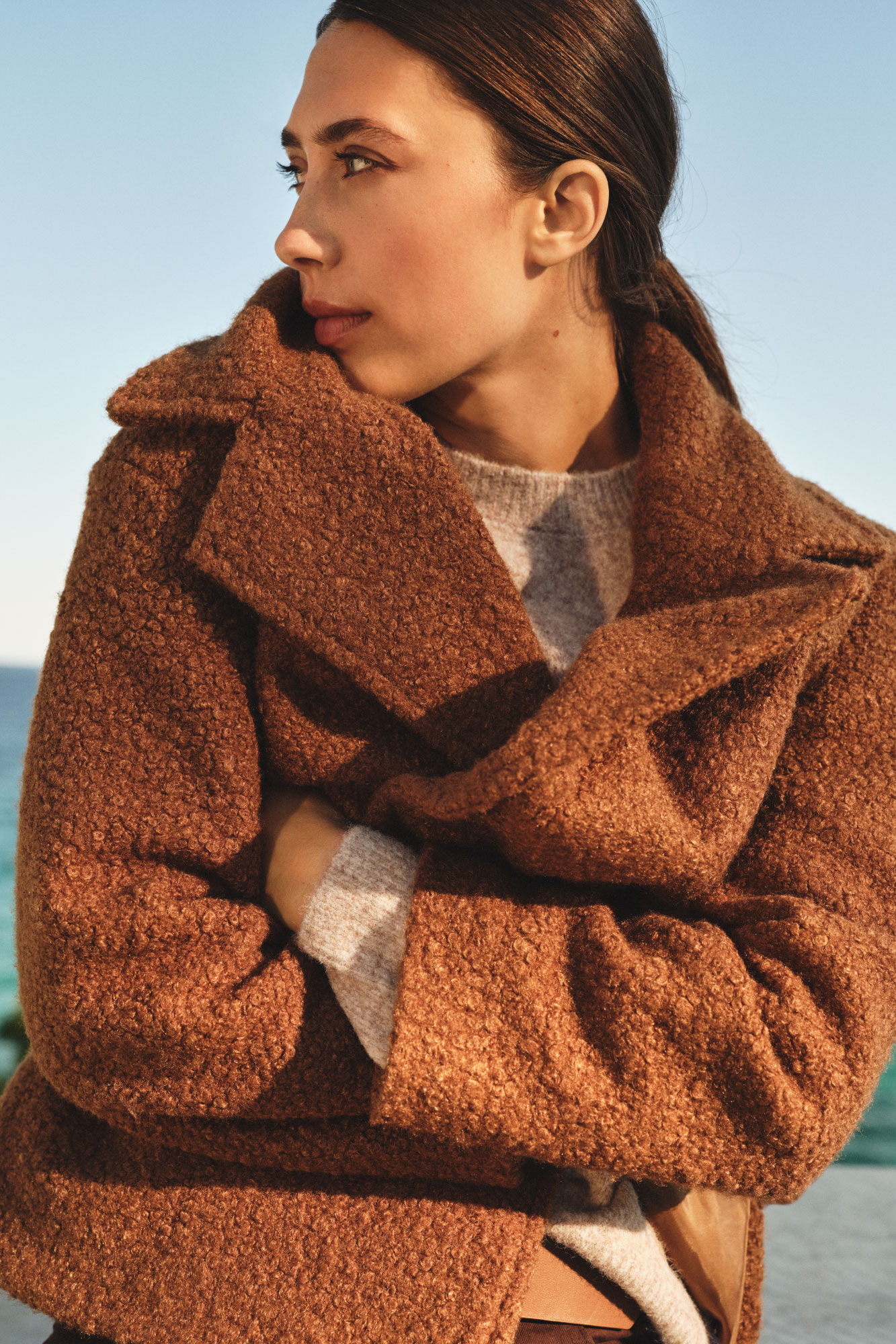 Cortefiel Short soft fabric coat