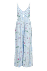 Object Vestido comprido fluído Azul